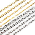 5 Meters/Lot Never Fade Stainless Steel Squash Cross Necklace Chains for DIY Jewelry Findings Making Materials Handmade Supplies