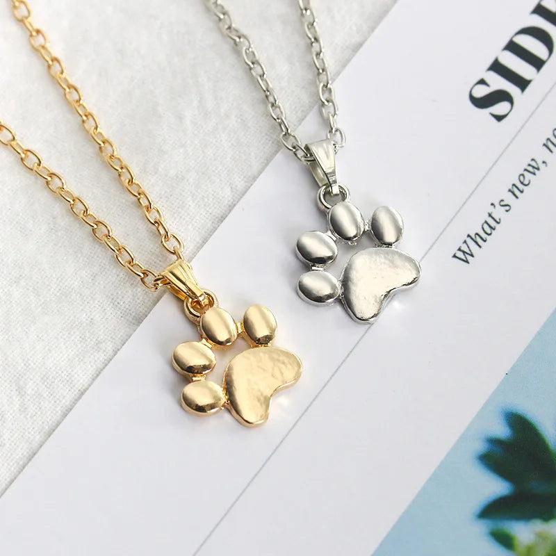 Wholesale Fashion Jewelry Pet Memorial Cat Dog Paw Print Pendant Necklace