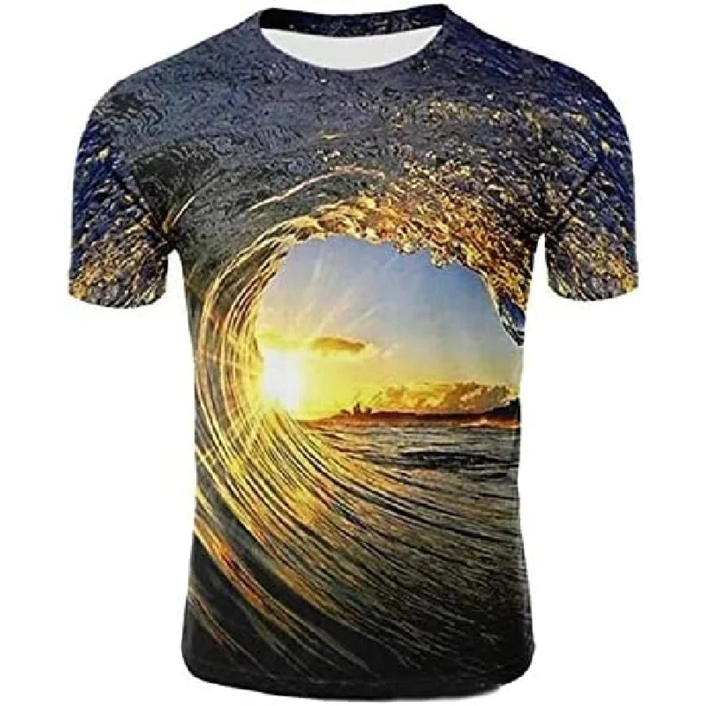 Fitspi Mens T-shirt 3d Print Graphic Crew Neck Casual Top Wholesale Dropshipping for Wish Ebay