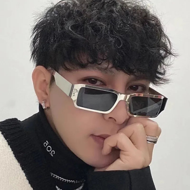 2023 Luxury Mens Hip Hop Shades Sunglasses Retro Small Sunglass Uv400 Square Frame Anti-Blue Light Square Frame Eyeglasses