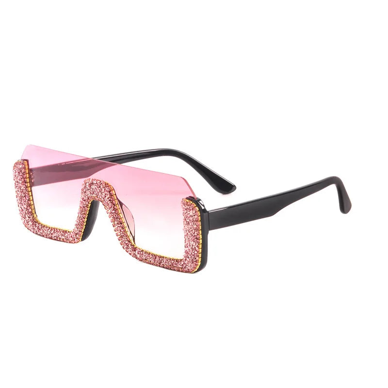 Luxury Sunglasses 2021 New Trend Oversized Rhinestone Sunglasses Women Retro Square Diamond Sunglasses Gafas De Sol Con Diamante