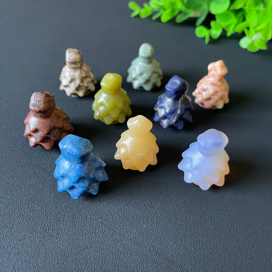 Wholesale Hot Sale Mini Size Natural Gemstone Hand Carved Quartz Christmas Trees