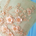 Decoration Accessories 3D Patches Flower Embroidered Beaded Lace Appliques Patch Pair Lace
