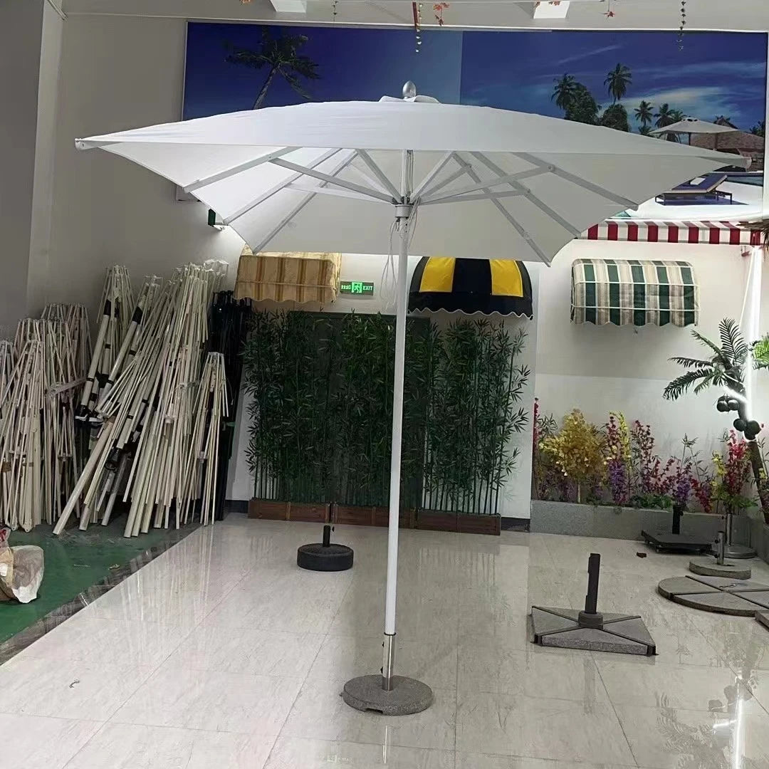 38mm Mid Pole Umbrella 8 Ribs Outdoor Canopy Water Base Decorative Indian Umbrellas Beach Lounge Chairs with Umbrellas Table