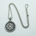 Vintage Stainless Steel Nordic Viking Odin Triangle Rune Necklace Mens Pendant Gift