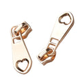 Light Gold Heart Shape Zipper Puller Garment Zipper Slider