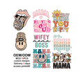 Sewill Heat Transfer Designs Clear Film Logo Custom Mother's Day Mama Screen Print Printed Dtf Heat Transfers for T-shirts