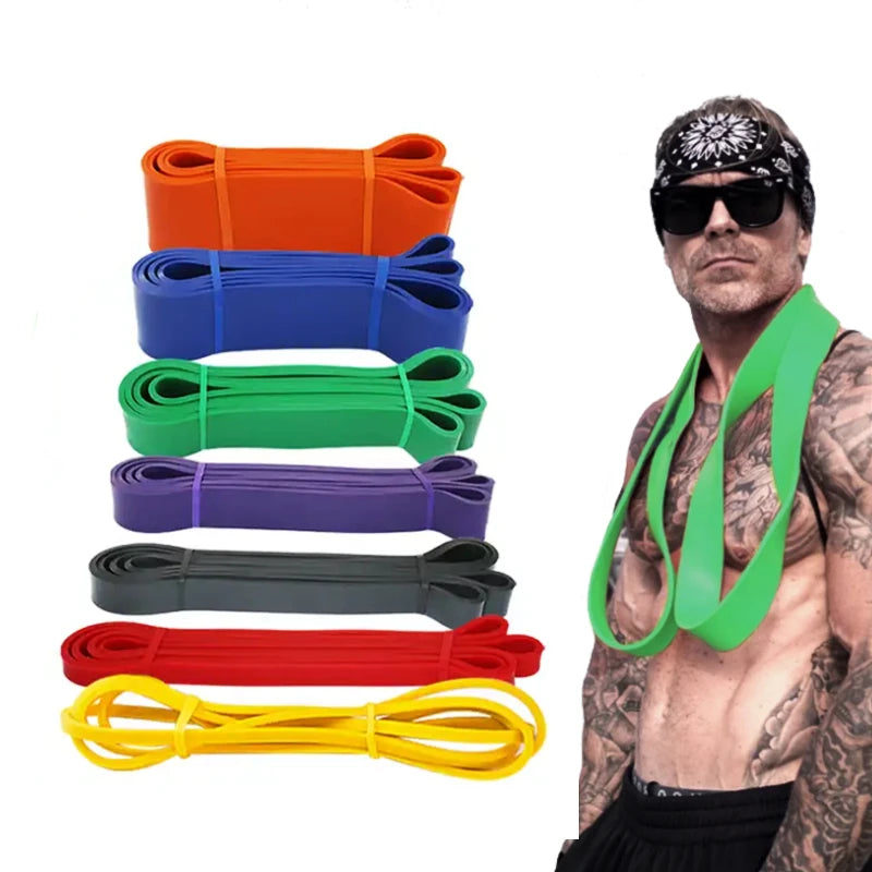 Custom Logo 208 Cm Fitness Circle Bandas De Resistencia Exercise Stretch Resistance Bands Set/Rubber Exercise Power Pull up Band