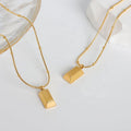 MICCI Rich Money Jewelry Stainless Steel Small Gold Brick Gold Nugget Square Brick Chocolate Gold Bar Nugget Pendant Necklace