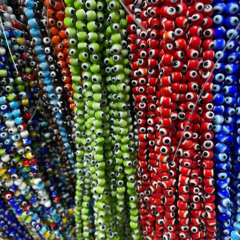 4mm Round Chamilia Beads Turco Turkish Evil Eye Lampwork Glass Beads for Jewelry Making