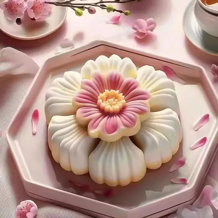 3D Three-Dimensional Peach Blossom Pastry Jelly Silicone Mold Aromatherapy Candle Mold