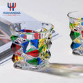 Creative Liquor Cocktail Whisky Tumbler 280ml Handmade Mouth Blown Artisan Crystal Glass Modern Design for Home & Restaurant Use