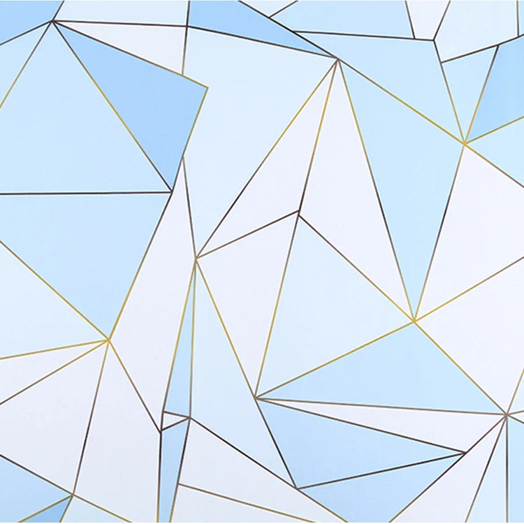 Light Blue Modern Geometric Crystal Window Film Sheet PVC Self-Adhesive Decorative Glass Film for Bathroom and Bedroom
