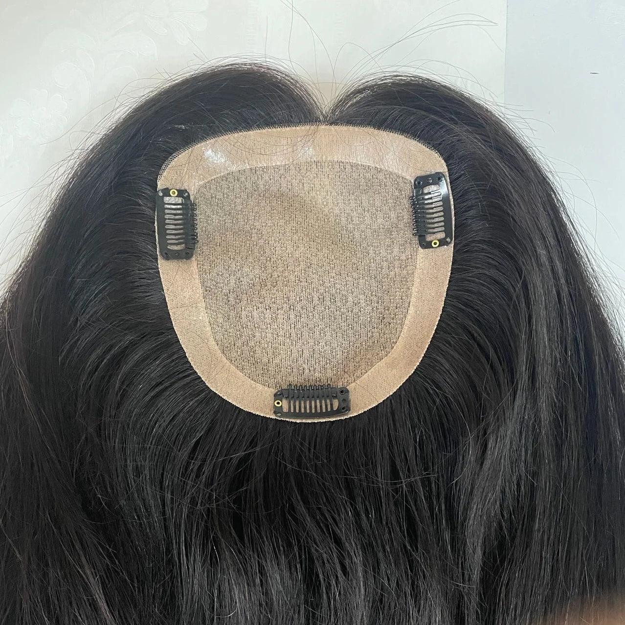 Yefine Full Handtied Raw Silk Base Remy Grade Indian Human Hair Natural Straight 16" 120% Density Wig Closure Toupee