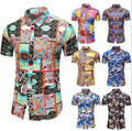 New Design Custom Shirt Printing Men Beach Wear Cotton Hawaiian Shirts Wholesale Holiday Casual Shirts Oversize