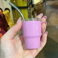 2023 New Arrival 2oz Shot Glass Mini Double Wall Stainless Steel Tumbler with Straw Lid