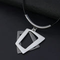 Hot Sale Rectangular Frosted Short Black Leather Alloy Ladies Jewelry for Women