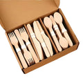 Hot Sale Custom Designed Bamboo Eco-Friendly Disposable Cutlery Set with Biodegradable Knife Fork Spoon for Simple Style Parties
