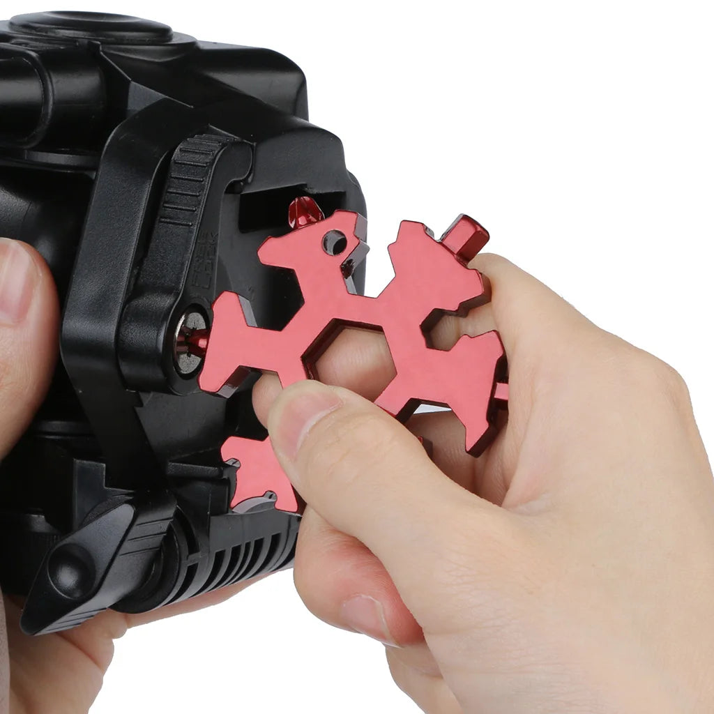 Stainless Steel Snow Flake Multifunction Bike Tools Customizable OEM Outdoor Hike Pocket Tool System 6*6*0.6cm Model GE002