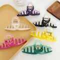 New Style Women 13cm Large Plastic Hair Claw Clips for Thick Hair Jelly Double Colors Big Hair Claw for Women Girls