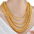 24k Gold Platted Necklace Brass Beads Rich Sizes for Men and Women