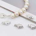 Solid Sterling Silver Heart Clasps Box Pull Clasps With Ring for Clasp Supplies
