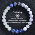 Hot Selling Blue Veins Stone White Howlite Bracelet Natural Stone Beaded Calming Healing Bracelet for Men and Women