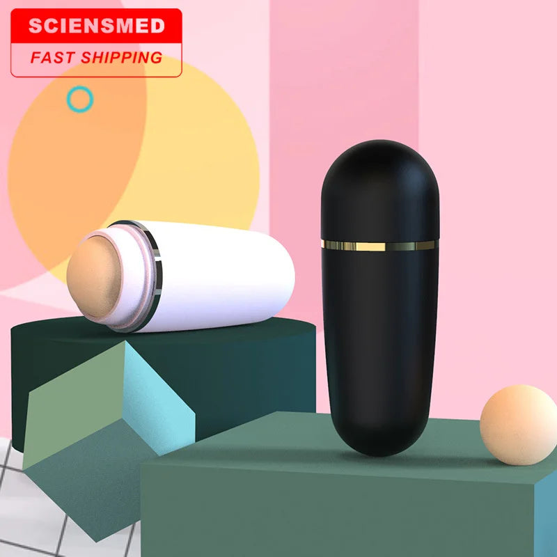 Hot Sale Face Oil Absorbing Roller Volcanic Stone Blemish Remover Face T-zone Oil Removing Rolling Stick Ball