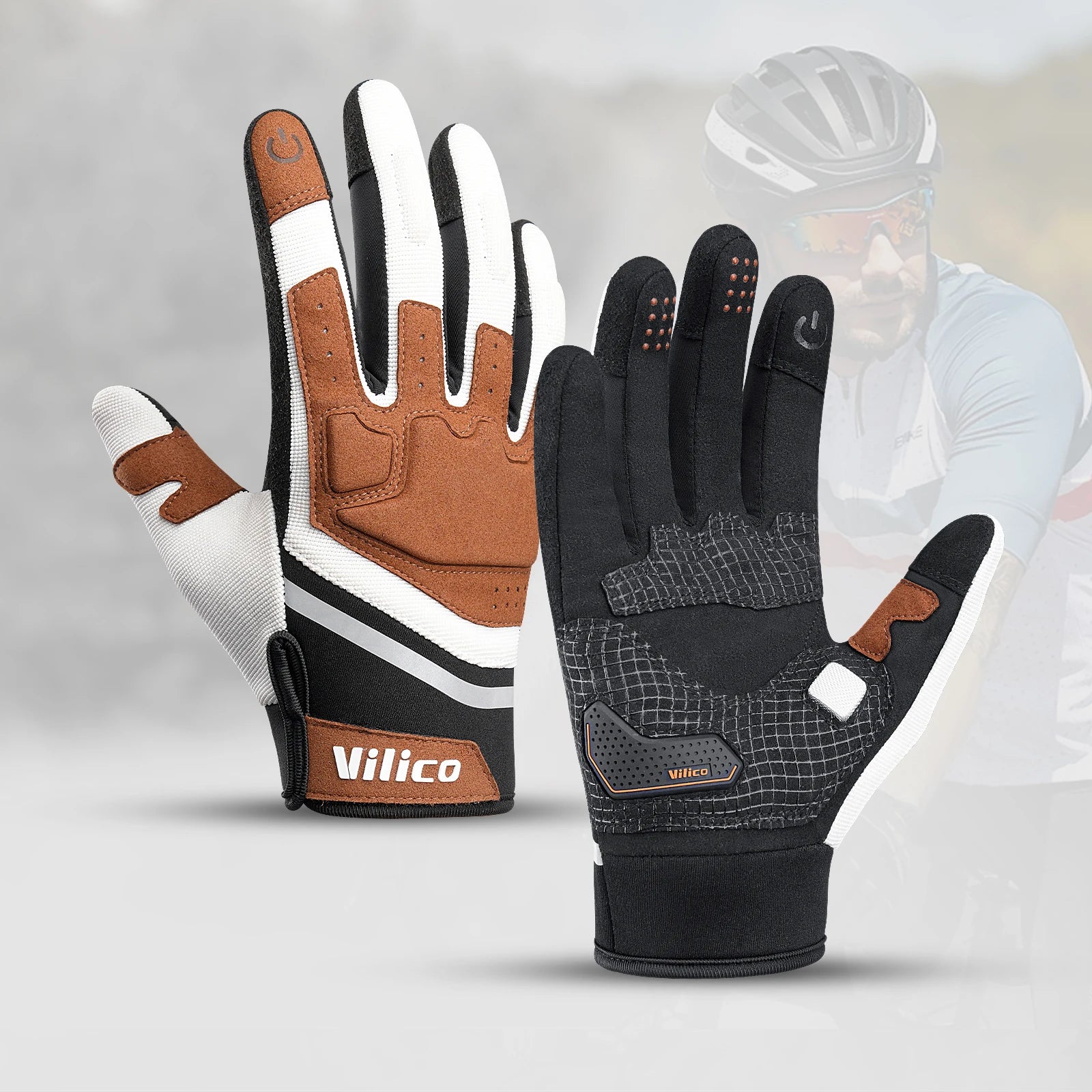 Touchscreen Cycling Full-finger Bike Road Bicycle Gloves SBR Gel Pad Shock-absorbing Anti-slip Motorcycle Mountain Bike Gloves