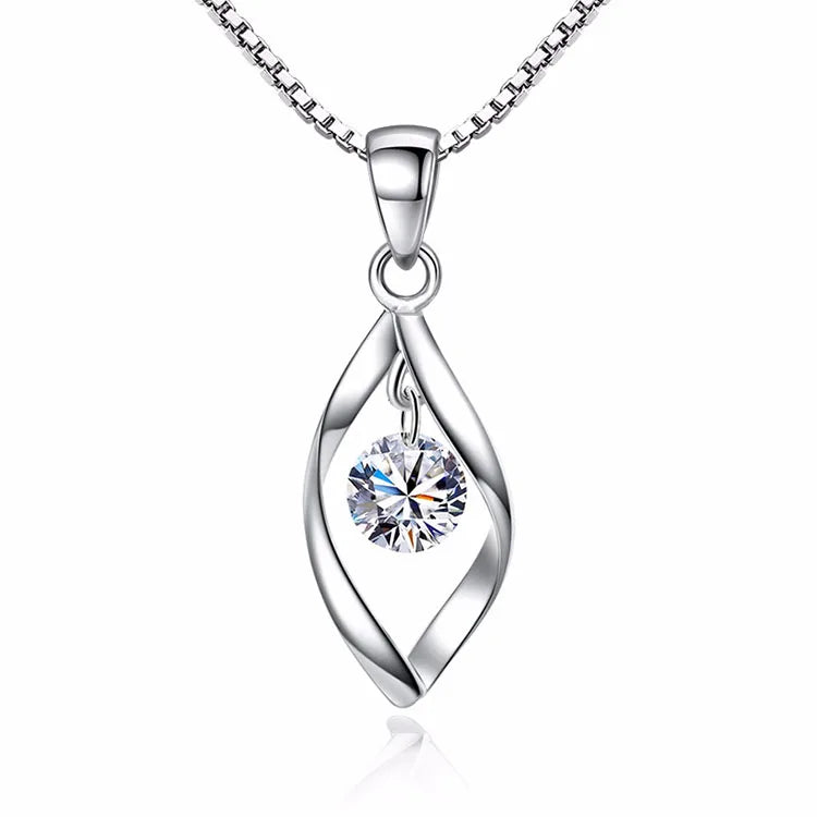 G915 Jewelry Necklaces Women Jewelry Zircon Wave Pendant Necklace