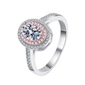 1 Carat Egg Shape Elegant Wedding Jewelry Diamond Moissanite Rings Solid 925 Sterling Silver for Women Luxury Gift