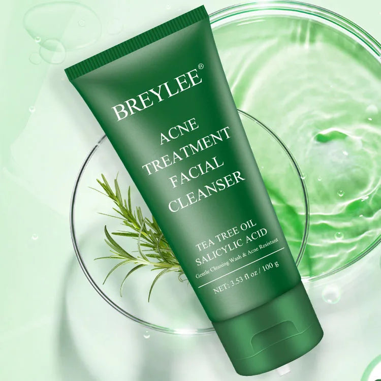 Organic Oil Control Deep Facial Cleansing Acne Treatment Green Tea Tree Face Cleanser