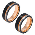 Wholesale Rings Anniversary Gift Black Rose Gold Tungsten Steel Finger Rings for Men