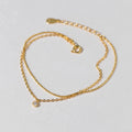 Fashion Jewelry 925 Silver Zircon Pendant Double Deck Chain Bracelet Gold Plated Sterling Silver Hand Ornament Bracelet Jewelry