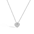 Olive Chain With Love Heart Necklace 925 Sterling Silver Small Puffed Personalised Love Heart Necklace