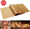 Hot Sale 12x16in Unbleached Natural Brown Parchment Paper 100pcs Pack 42gsm Thickness Double-Coated Greaseproof Food Grade Paper