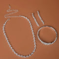 3PCS/SET Women's Silver Color Middle East Style Wedding Jewelry Crystal Necklace/Bracelet/Earrings Lady Jewelry Sets for Bridal