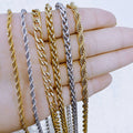 Chunky PVD 18k Gold 3mm Twist Rope Chain 5mm Miami Cuban Chain Jewelry Stainless Steel Figaro Link Wheat Chain Necklace Men