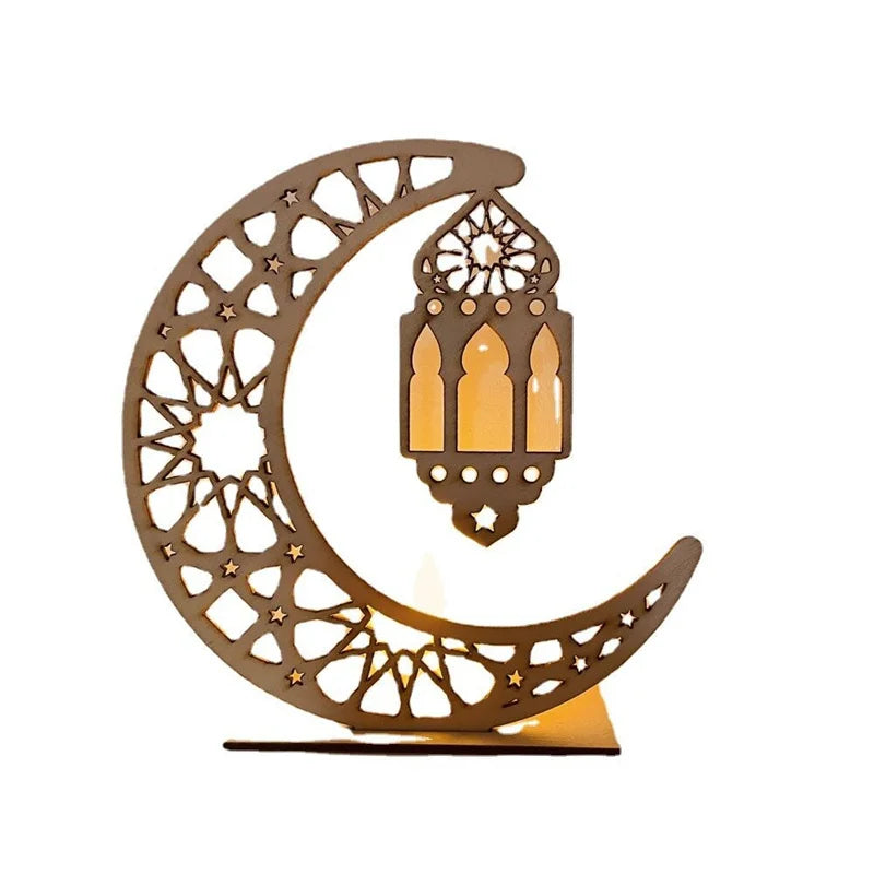 Muslim Festival Home Eid Hanging Ornaments Custom DIY Wood Countdown Calendar Ramadan Table Plaque Ornament Tabletop Decor