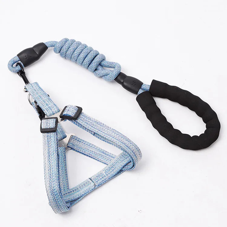 Wholesale Customer Brand Fashion Flax Pet Cat Dog Chest Strap Traction Rope Pet Leash Dog Harness