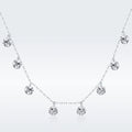 Necklace 925 Sterling Silver Dazzling Cubic Zircon Round Circle CZ Pendant Gold Plated 925 Sterling Silver Necklaces for Women