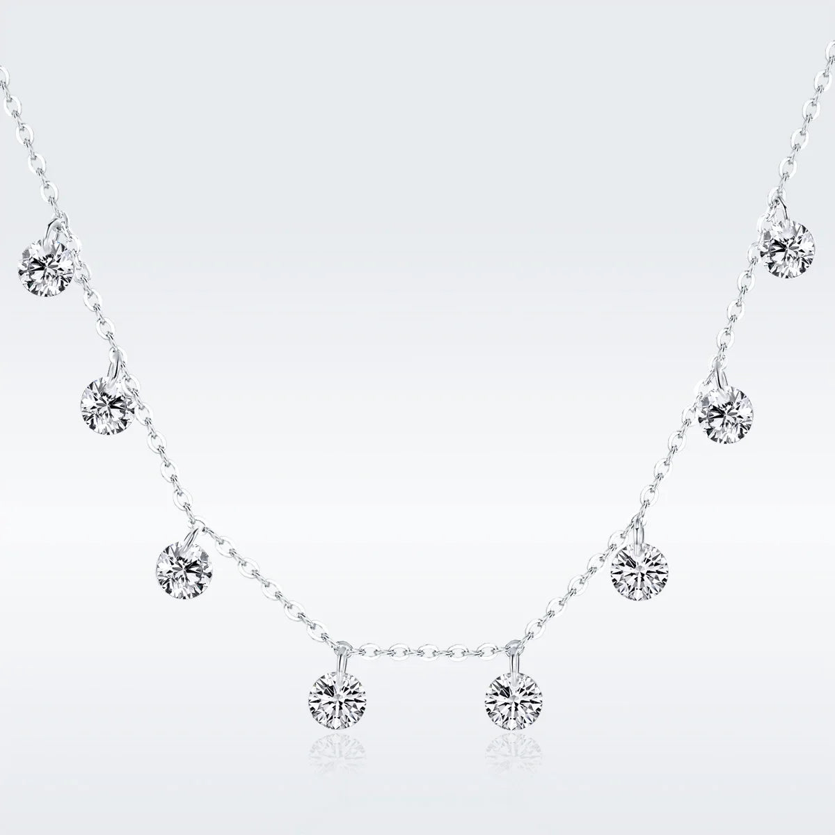 Necklace 925 Sterling Silver Dazzling Cubic Zircon Round Circle CZ Pendant Gold Plated 925 Sterling Silver Necklaces for Women