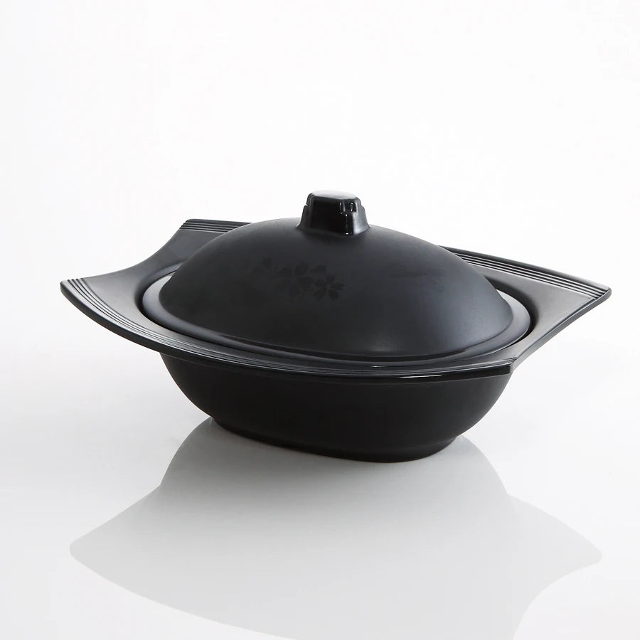 Customized Japanese Matte Black Melamine Bowl with Lid Unbreakable Dining Serving Melamine Bowl