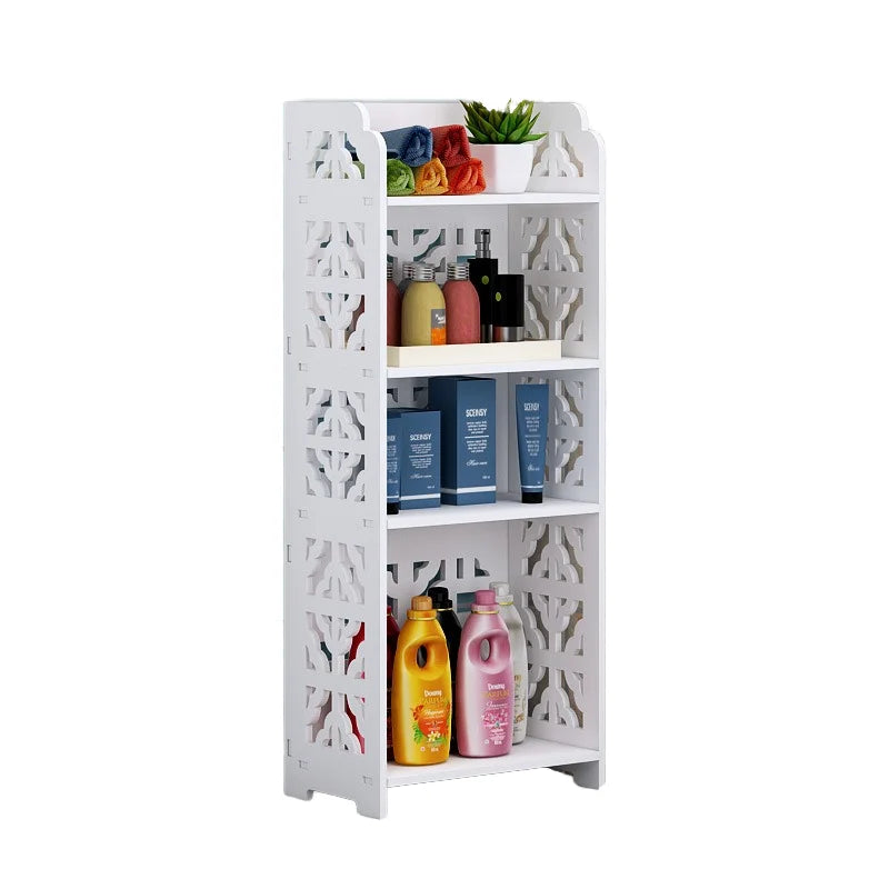 Home Bathroom Plastic Multifunction Creative Storage Rack & Waterproof Floor Shelf for Toilet Organization
