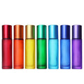 Luxury 10ml Frosted Green Red Blue Black Gemstone Essential Oil Serum Cosmetic Glass Roller Ball Bottle