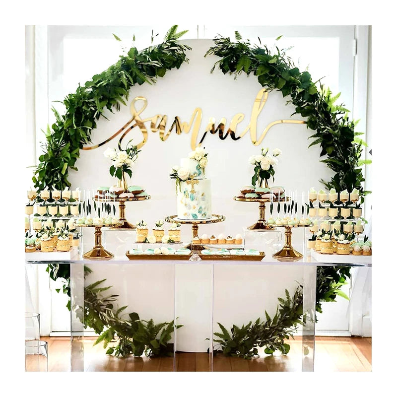 Luxurious Round Cylinder Display Stand Acrylic Plinth for Wedding Party Events