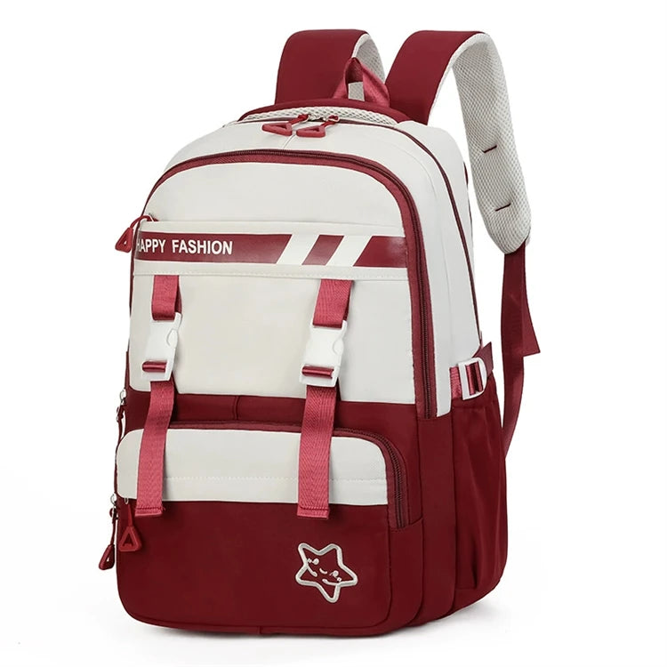 Girls Casual Travel Daypack Oxford Waterproof Geometric Zipper 20-36L Large Capacity Softback Fashion Style