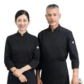 logo Custom Men Women Unisex Kitchen Long Sleeve Cooking Baker Restaurant Cotton Breathable Cook Uniform Chef Jacket Chef Coat