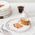 Solhui Korean Ins Style Fancy Ceramic Breakfast Plates Round Porcelain Bread Trays