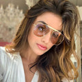 2026 Fashion Cool Pilot Style Mirror Orange Tint Ocean Lens Sunglasses Women Brand Design Sun Glasses Oculos De Sol LQ93319